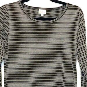 LuLaRoe Debbie Sheath Pencil Dress Medium Bodycon Sexy Long Sleeve Stripes